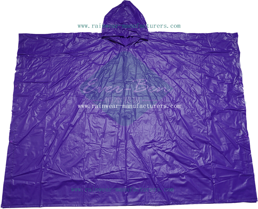 Purple Vinyl  quality rain poncho supplier